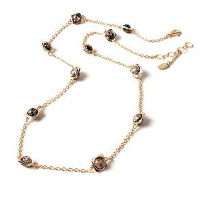 Hammered Charm Goldtone Necklace - 36" long